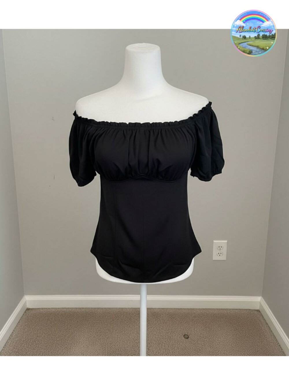 Renaissance Off Shoulder Peasant Blouse Ruched Chiffon Sleeve Women